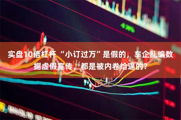 实盘10倍杠杆 “小订过万”是假的，车企乱编数据虚假宣传，都是被内卷给逼的？